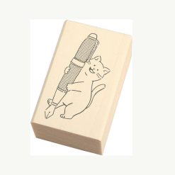 Beverly Cat & Fountain Pen Rubber Stamp — gallery