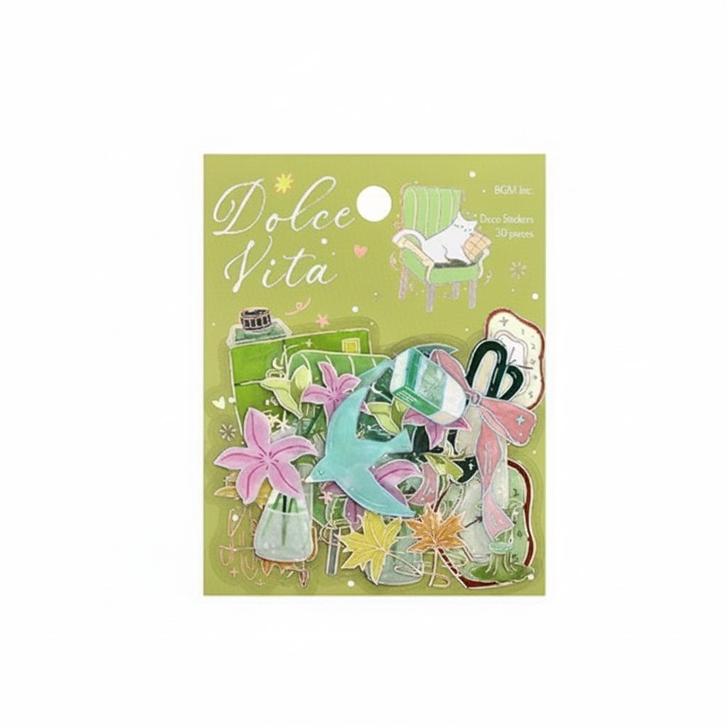 BGM Foil-Stamped Clear Stickers – Dolce Vita – Letter of Happiness