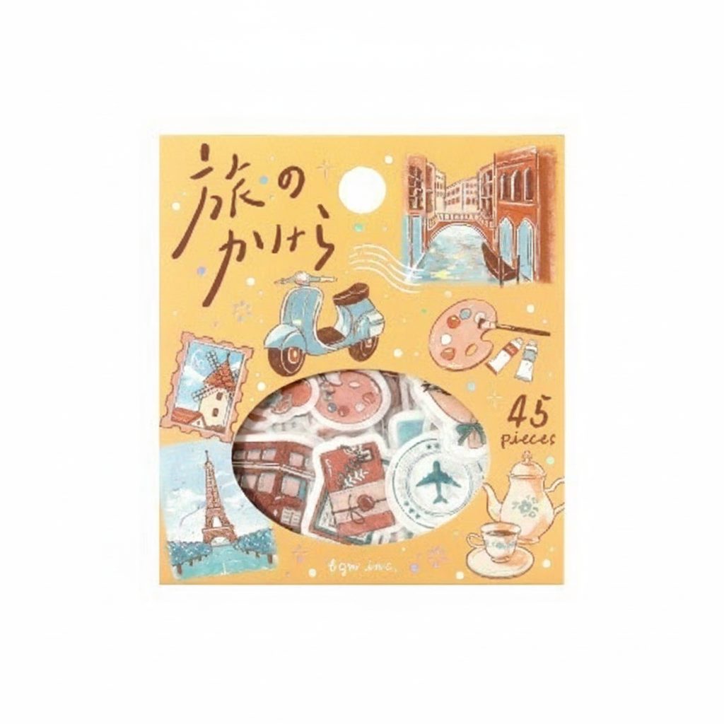BGM Foil-Stamped Flake Stickers – Travel Fragments – Around the World