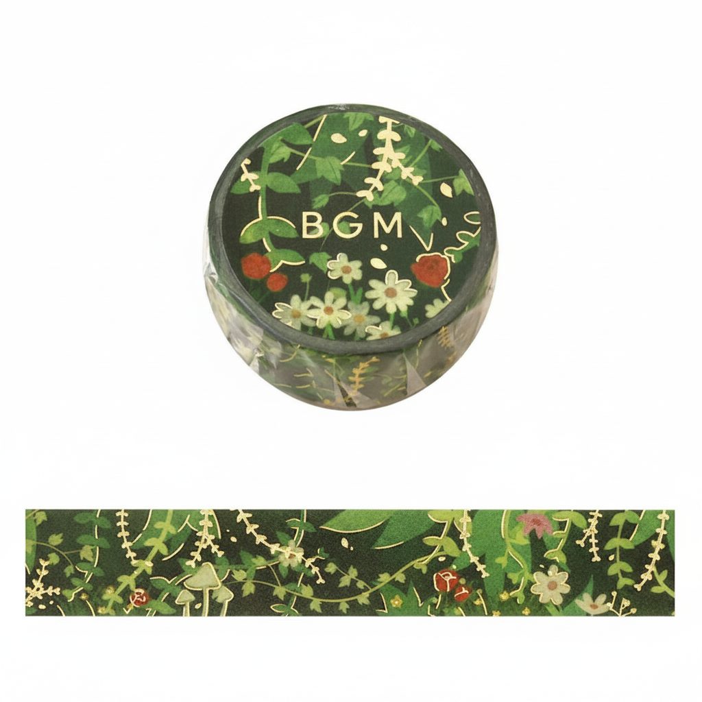 BGM Foil-Stamped Washi Tape – Life – Green Lane