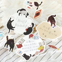 BGM Memo Stickers Cat Diary - Black