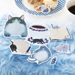 BGM Memo Stickers Cat Diary - Blue