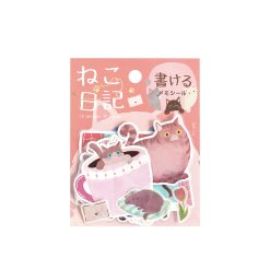 BGM Memo Stickers Cat Diary - Pink