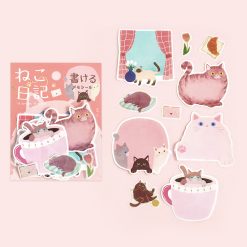 BGM Memo Stickers Cat Diary - Pink