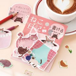 BGM Memo Stickers Cat Diary - Pink