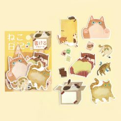 BGM Memo Stickers Cat Diary - Yellow