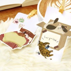 BGM Memo Stickers Cat Diary - Yellow