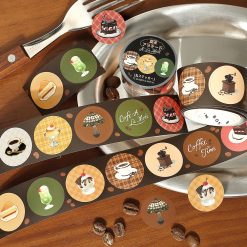 BGM Round Stickers Roll - Cafe
