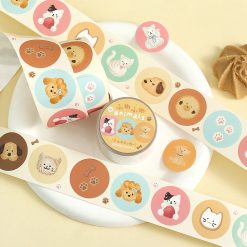 BGM Round Stickers Roll - Fluffy Animals