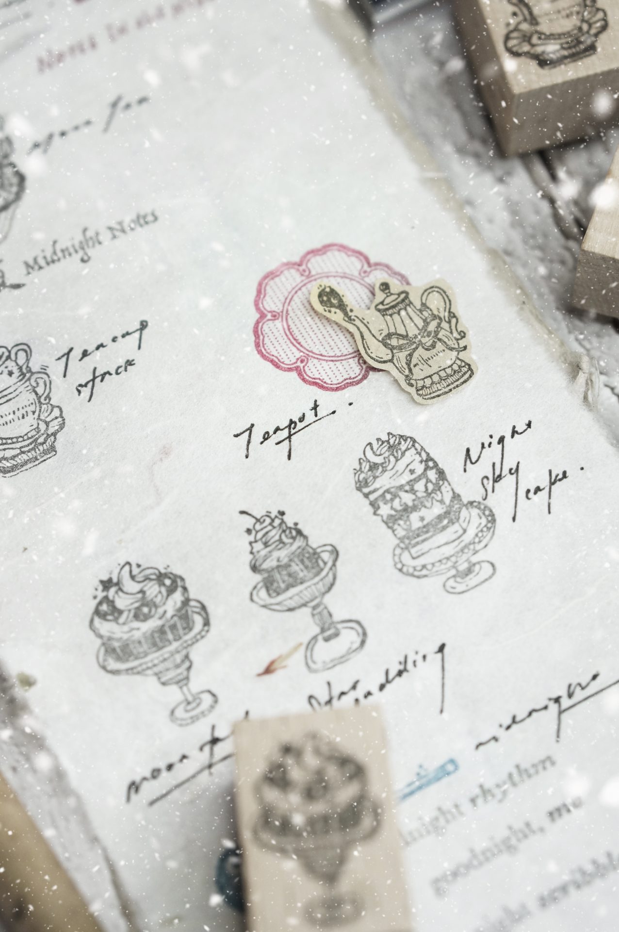 Black Milk Project Notes in the Night Rubber Stamp – Midnight Patisserie – Teapot — gallery