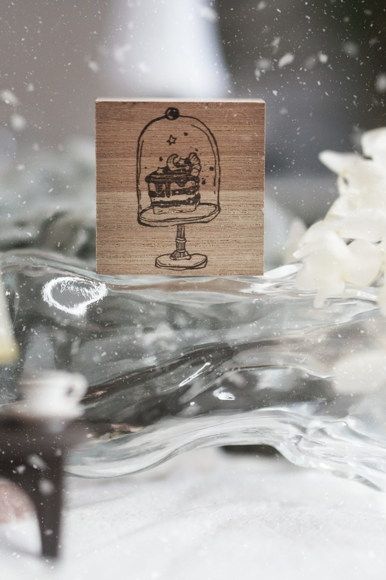 Black Milk Project Notes in the Night Rubber Stamp – Moon Slice