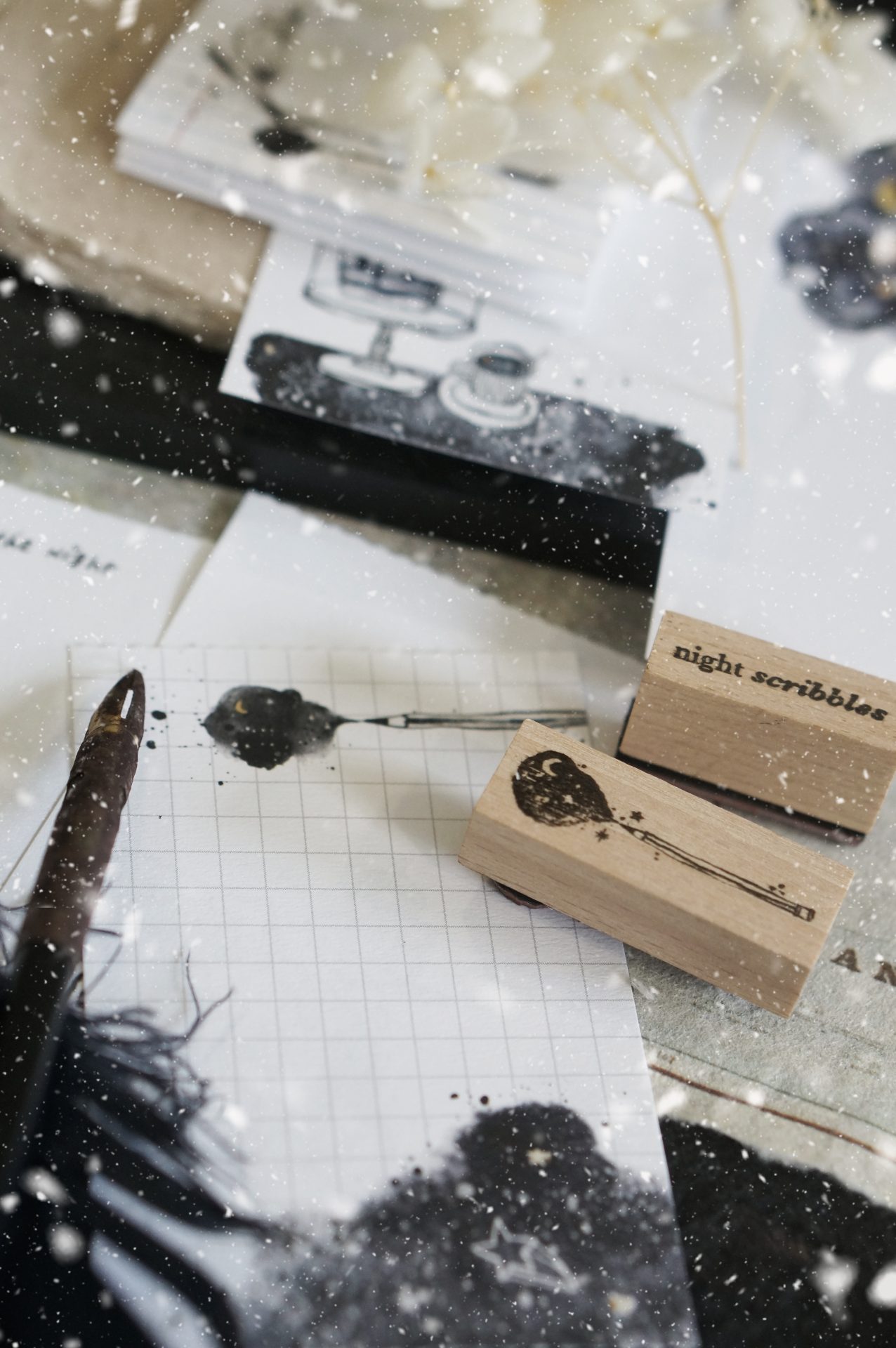 Black Milk Project Notes in the Night Rubber Stamp – Night Pencil