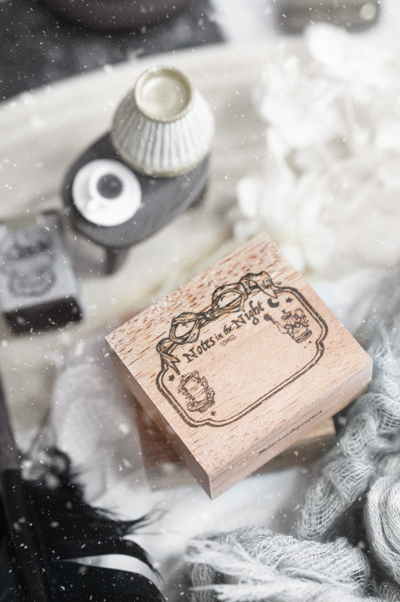 Black Milk Project Notes in the Night Rubber Stamp – Ribbon Label — gallery