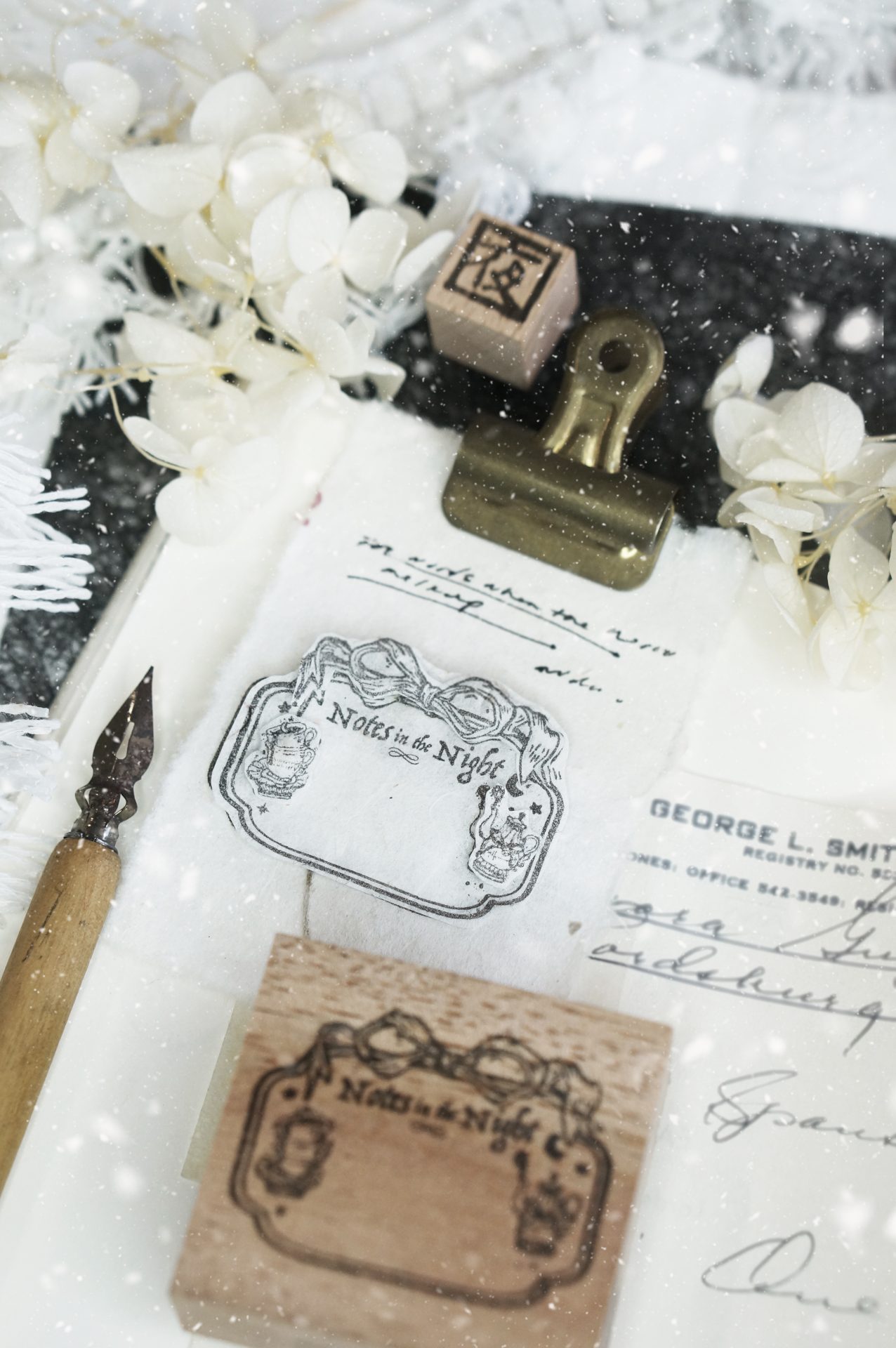 Black Milk Project Notes in the Night Rubber Stamp – Ribbon Label — gallery