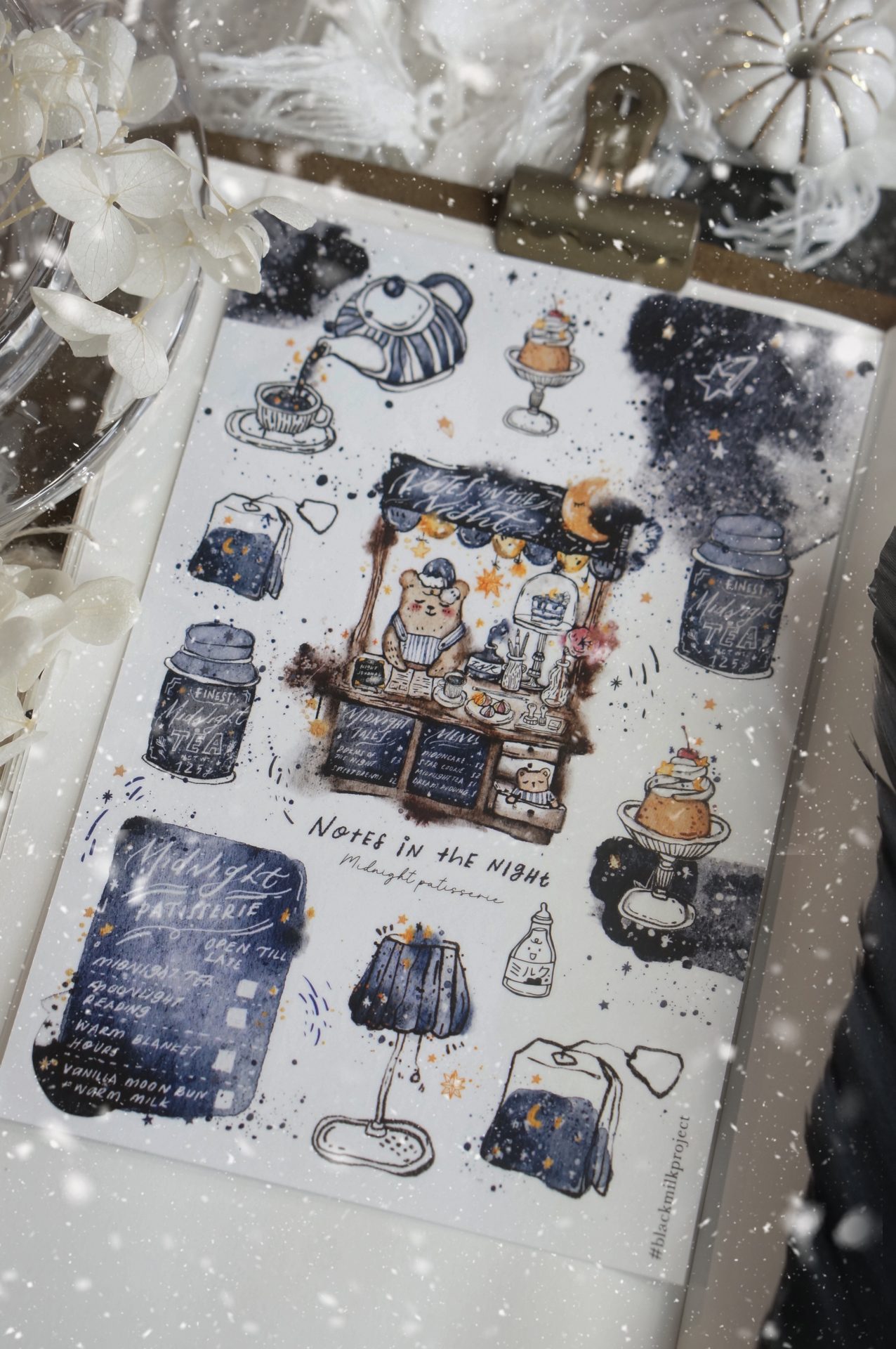 Black Milk Project Notes in the Night Washi Sticker Sheet