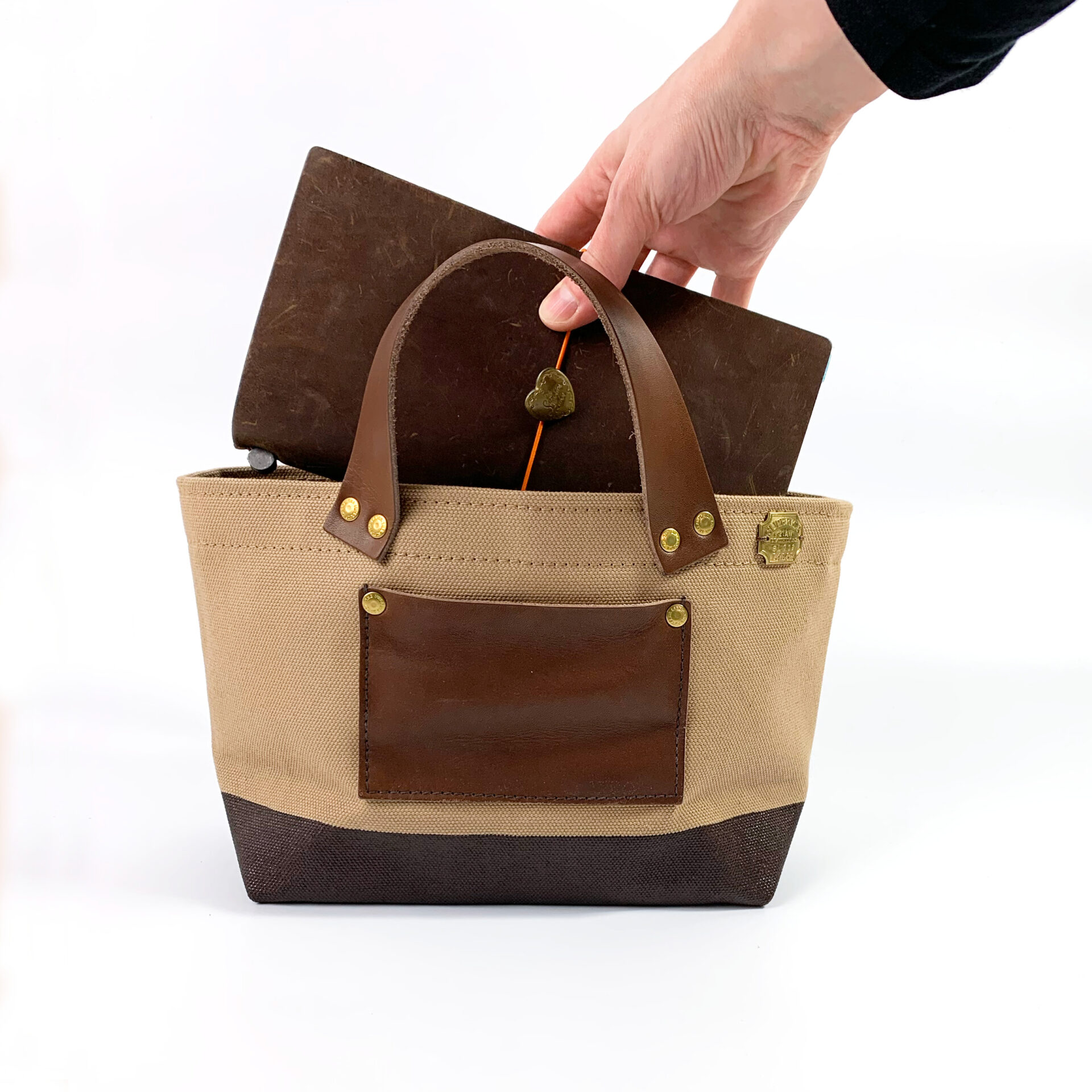 The Superior Labor Engineer Bag Petite - Black with Leather Bottom - Image 5