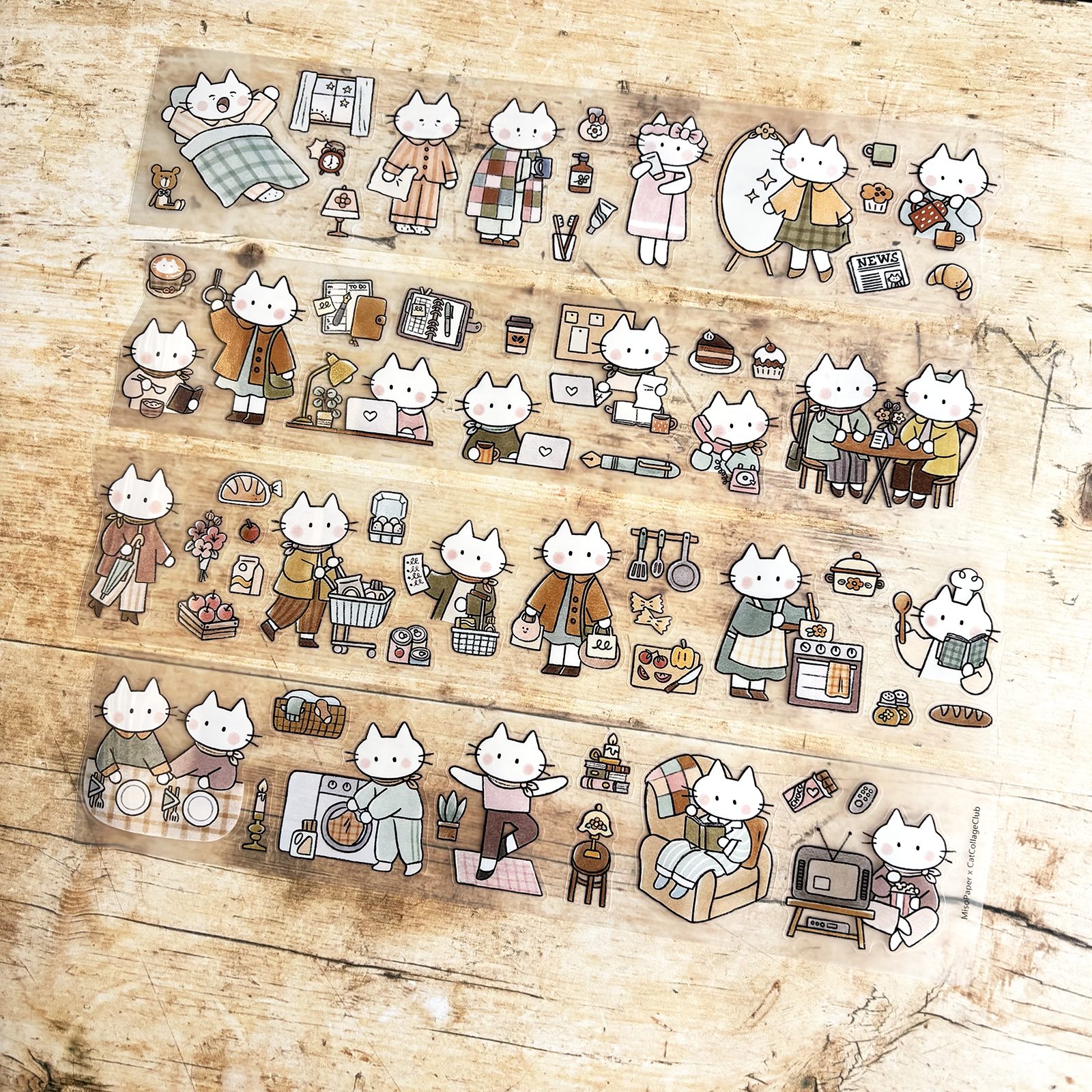 Miso Paper x Cat Collage Club PET tape - Day in the Life