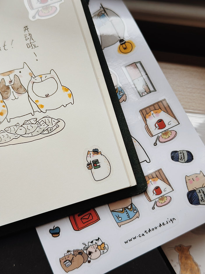 Catdoo Sticker Sheet - A Cat's Quiet Life