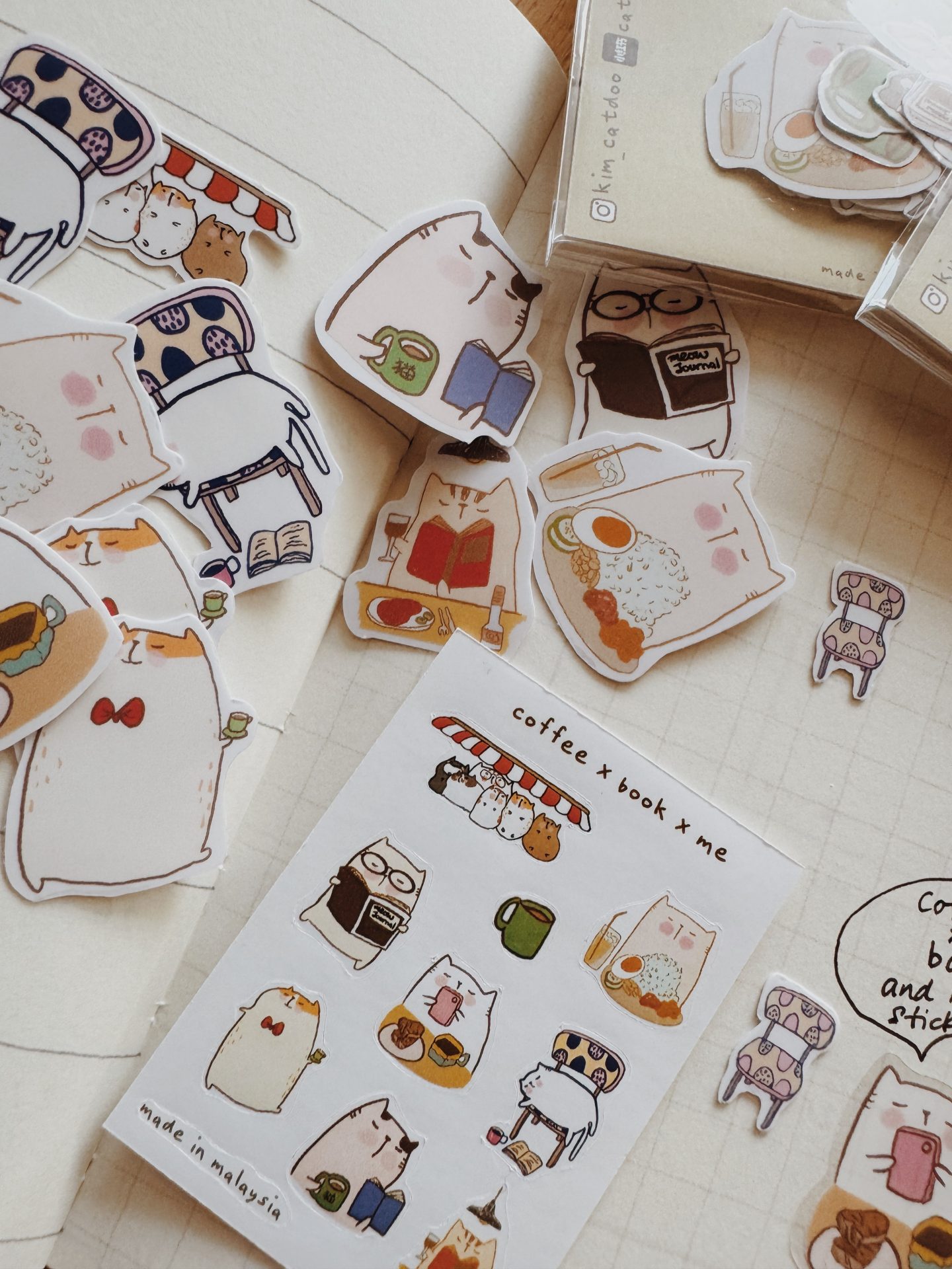 Catdoo Sticker Pack - Coffee x Book & Me