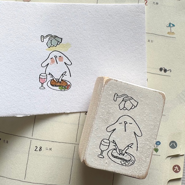 Catdoo Notebook Entry Rubber Stamp - Dinner Time