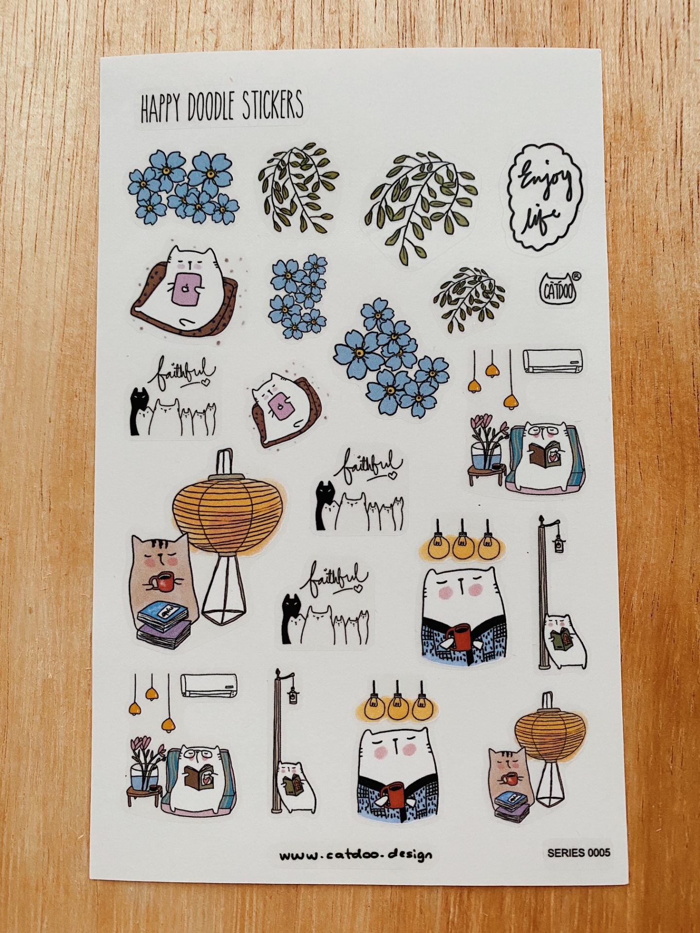 Catdoo Sticker Sheet - Enjoy Life