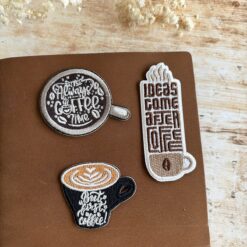 Miso Paper Coffee Embroidery Patches