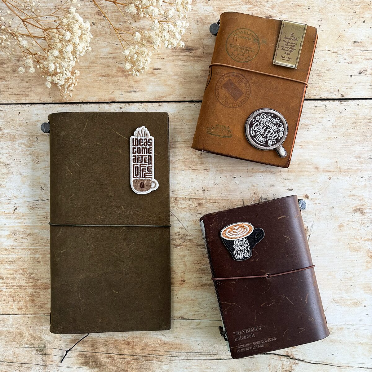 Miso Paper Coffee Embroidery Patches