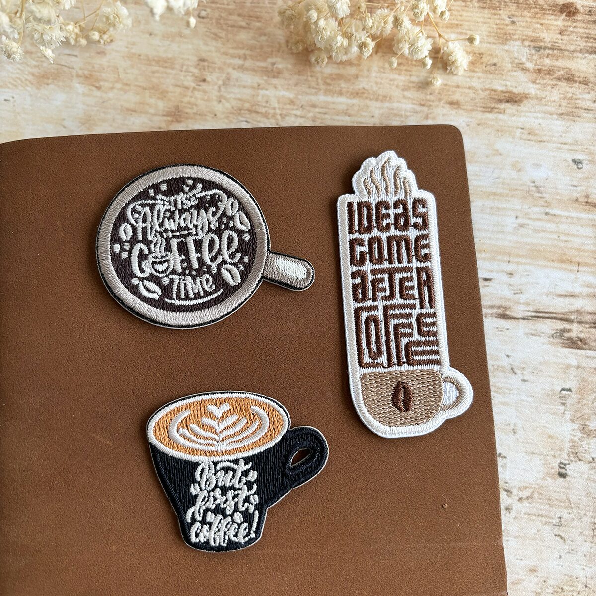 Miso Paper Coffee Embroidery Patches
