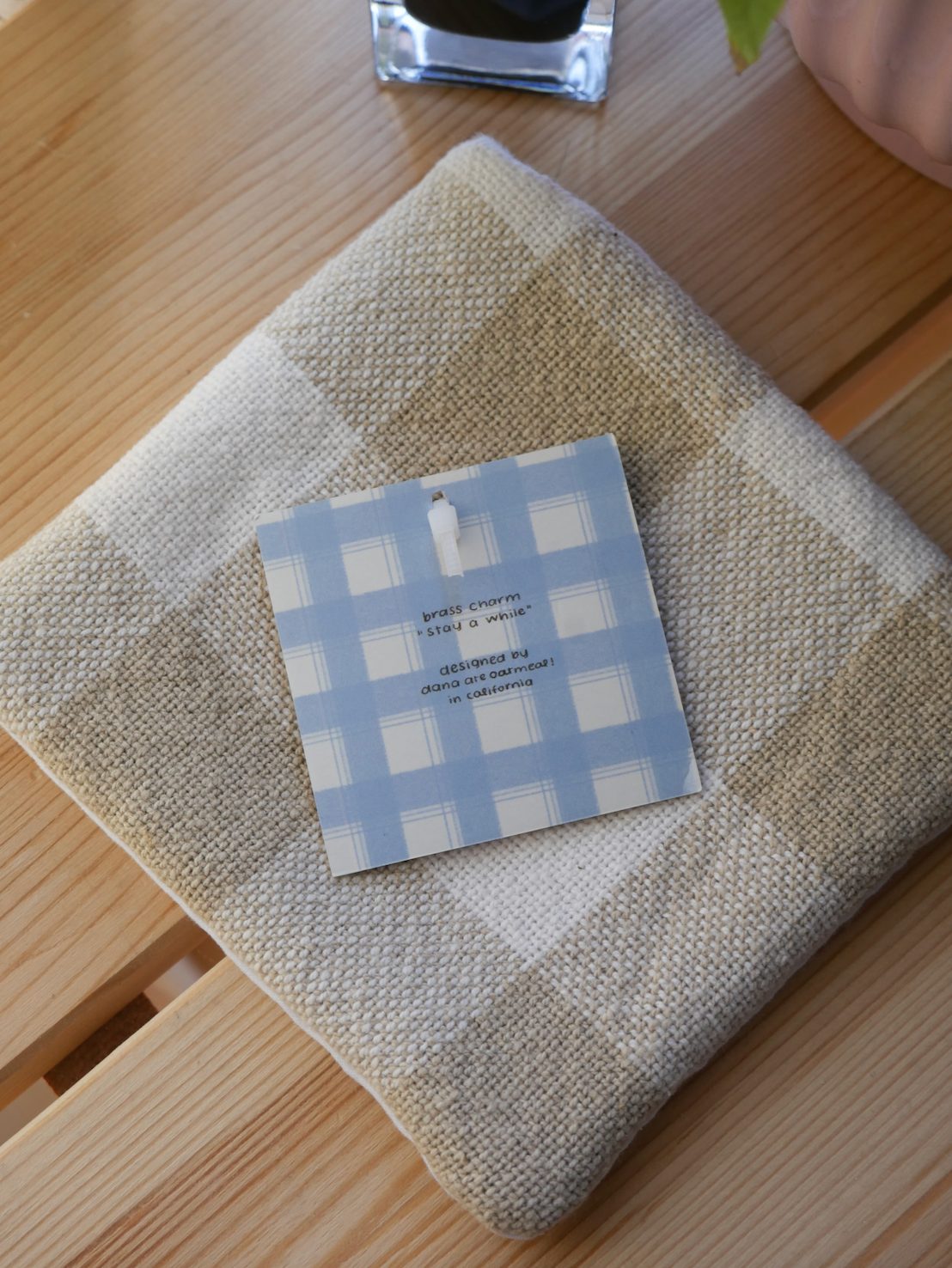 Dana Ate Oatmeal Brass Charm – Stay a While — gallery