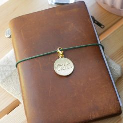 Dana Ate Oatmeal Brass Charm – Stay a While — gallery