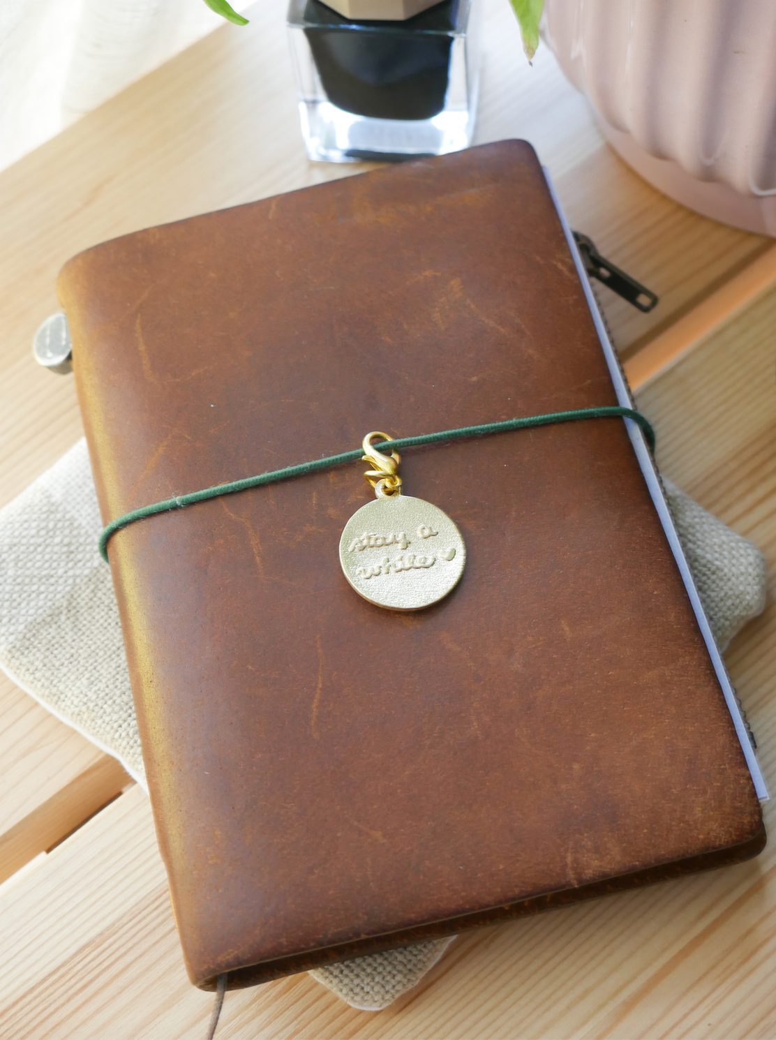 Dana Ate Oatmeal Brass Charm – Stay a While — gallery