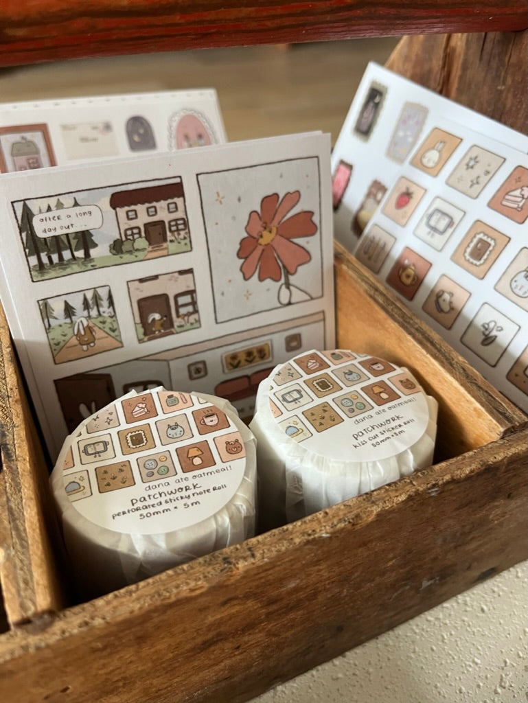 Dana Ate Oatmeal Kiss-Cut Washi Tape – Patchwork — gallery