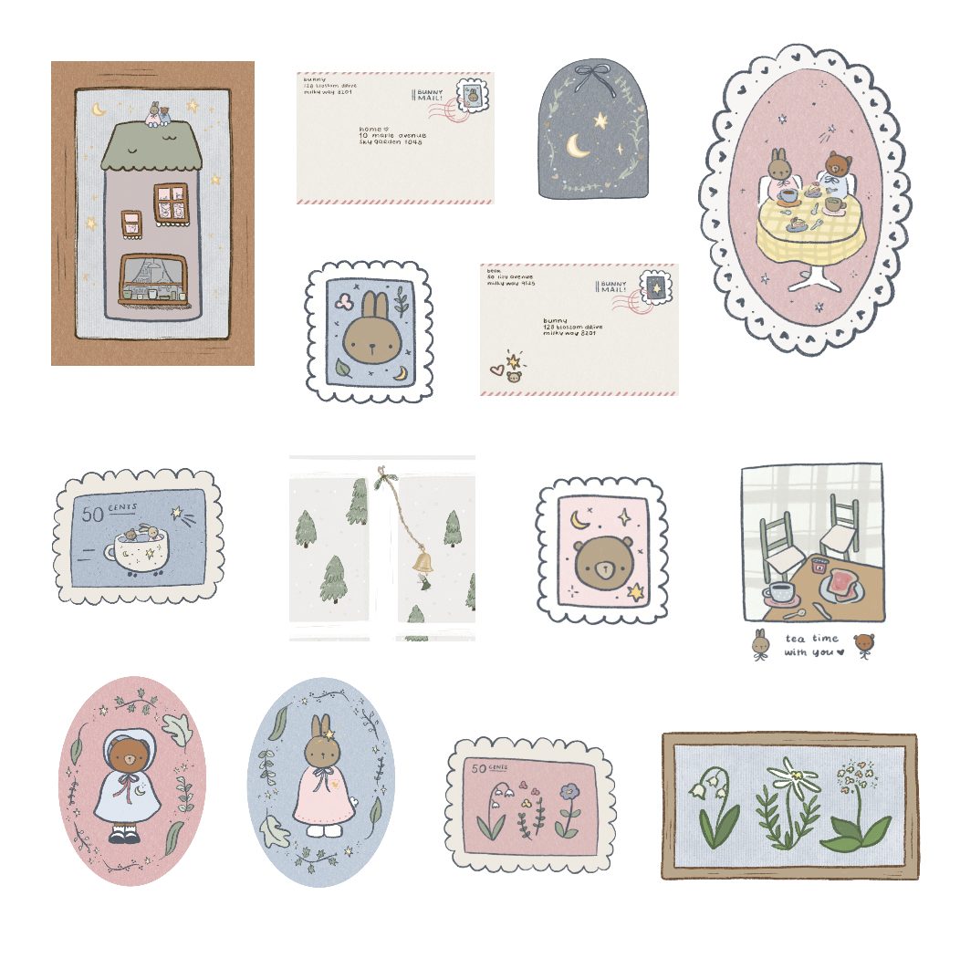 Dana Ate Oatmeal Sticker Sheet – Bunny and Bear — gallery