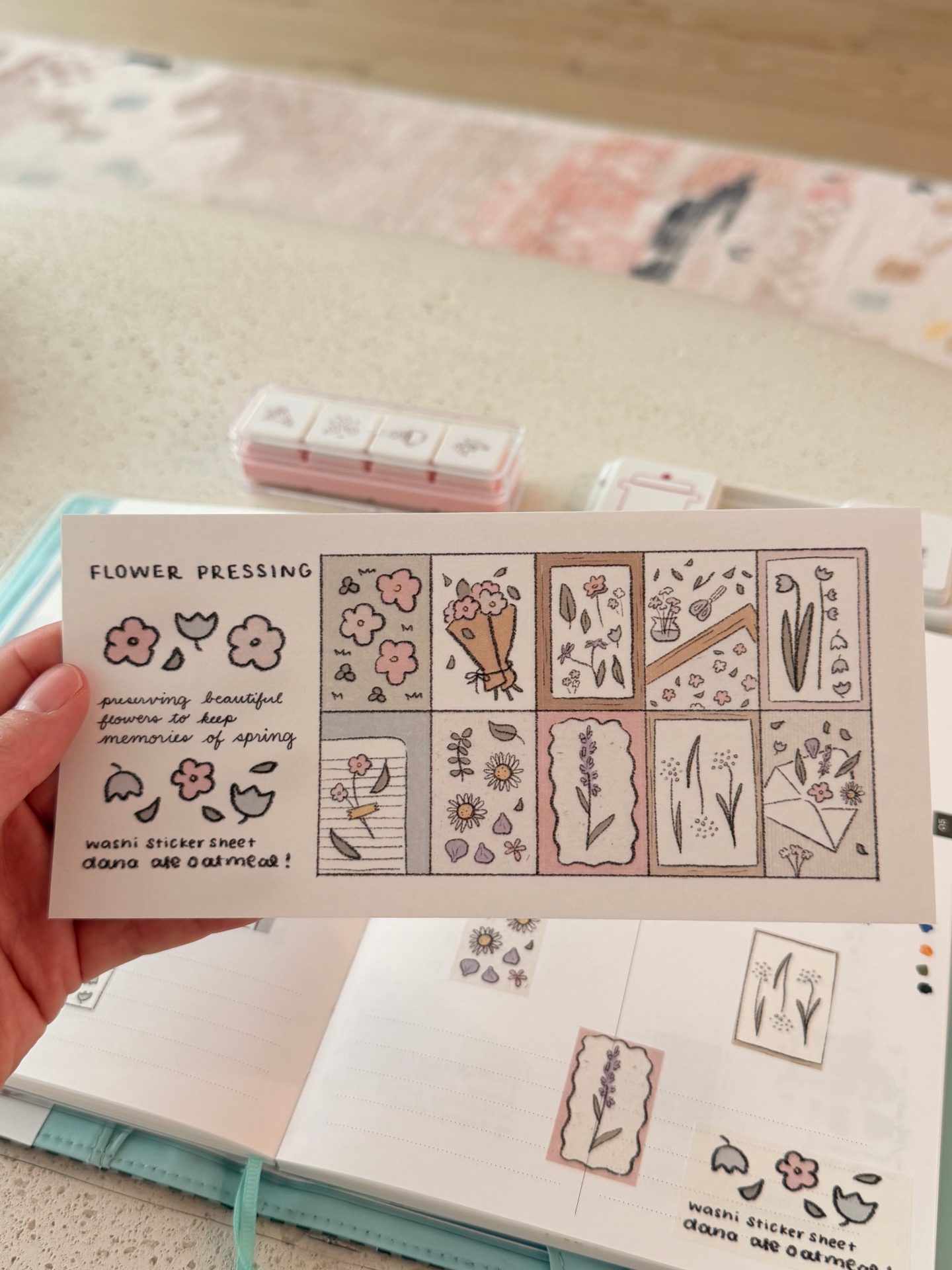 Dana Ate Oatmeal Sticker Sheet – Flower Pressing — gallery
