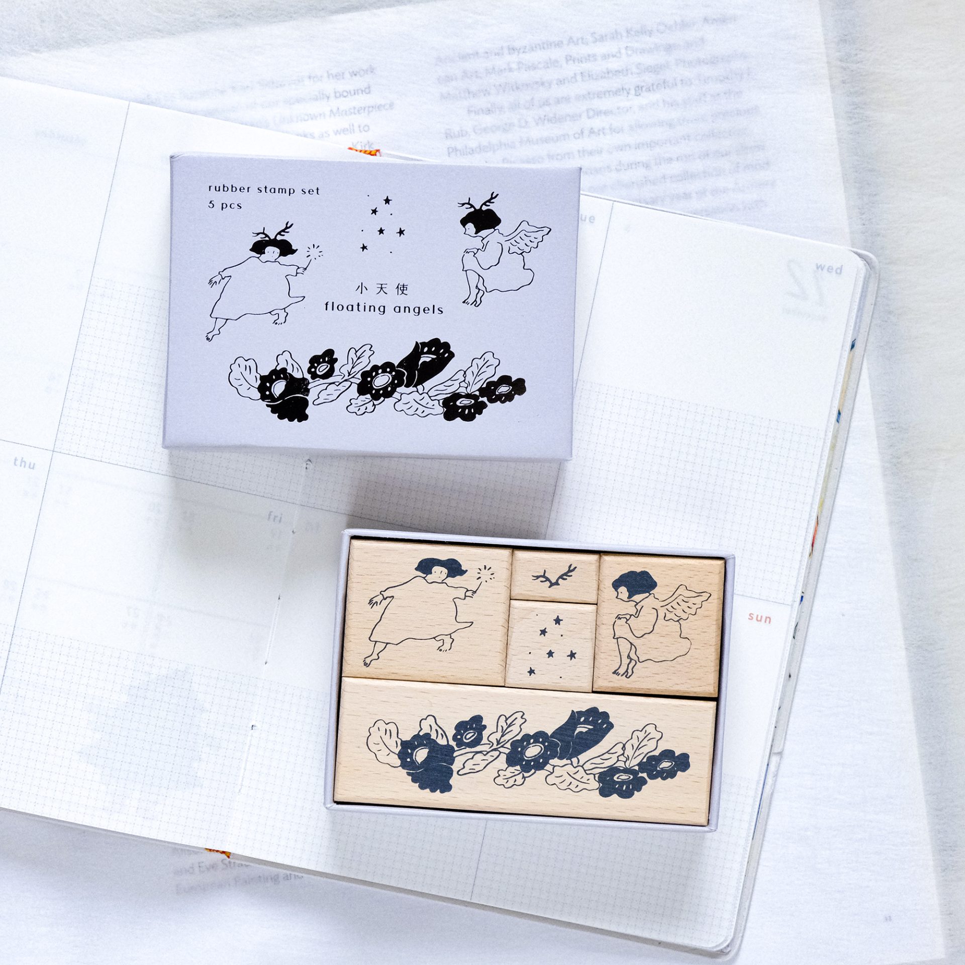 Dodolulu Wooden Stamp Set – Floating Angels