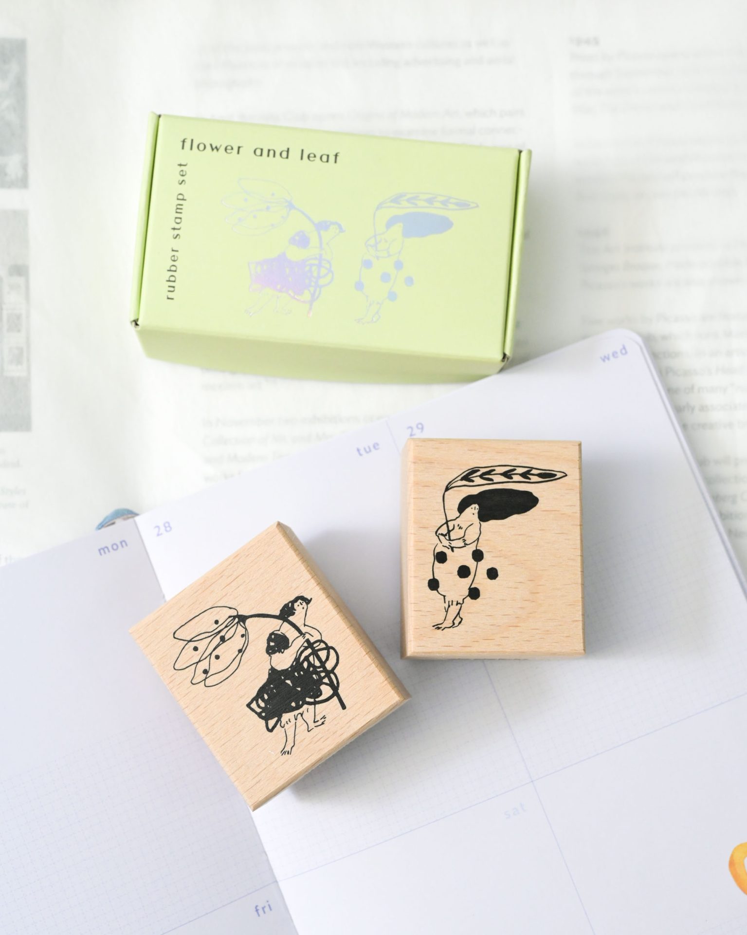 Dodolulu Wooden Stamp Set – Flower & Leaf