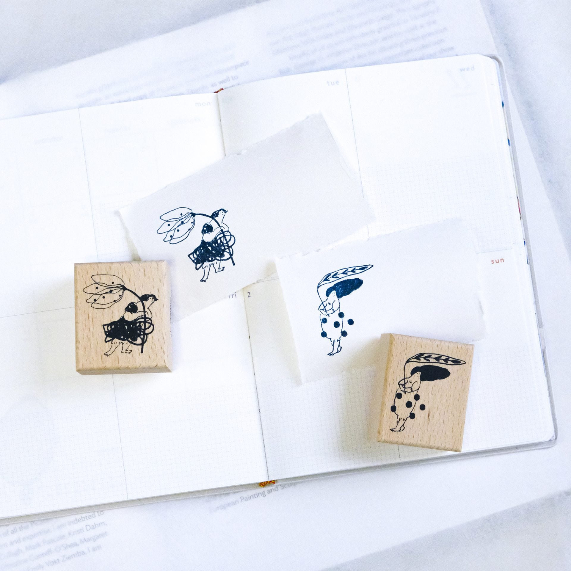 Dodolulu Wooden Stamp Set – Flower & Leaf — gallery