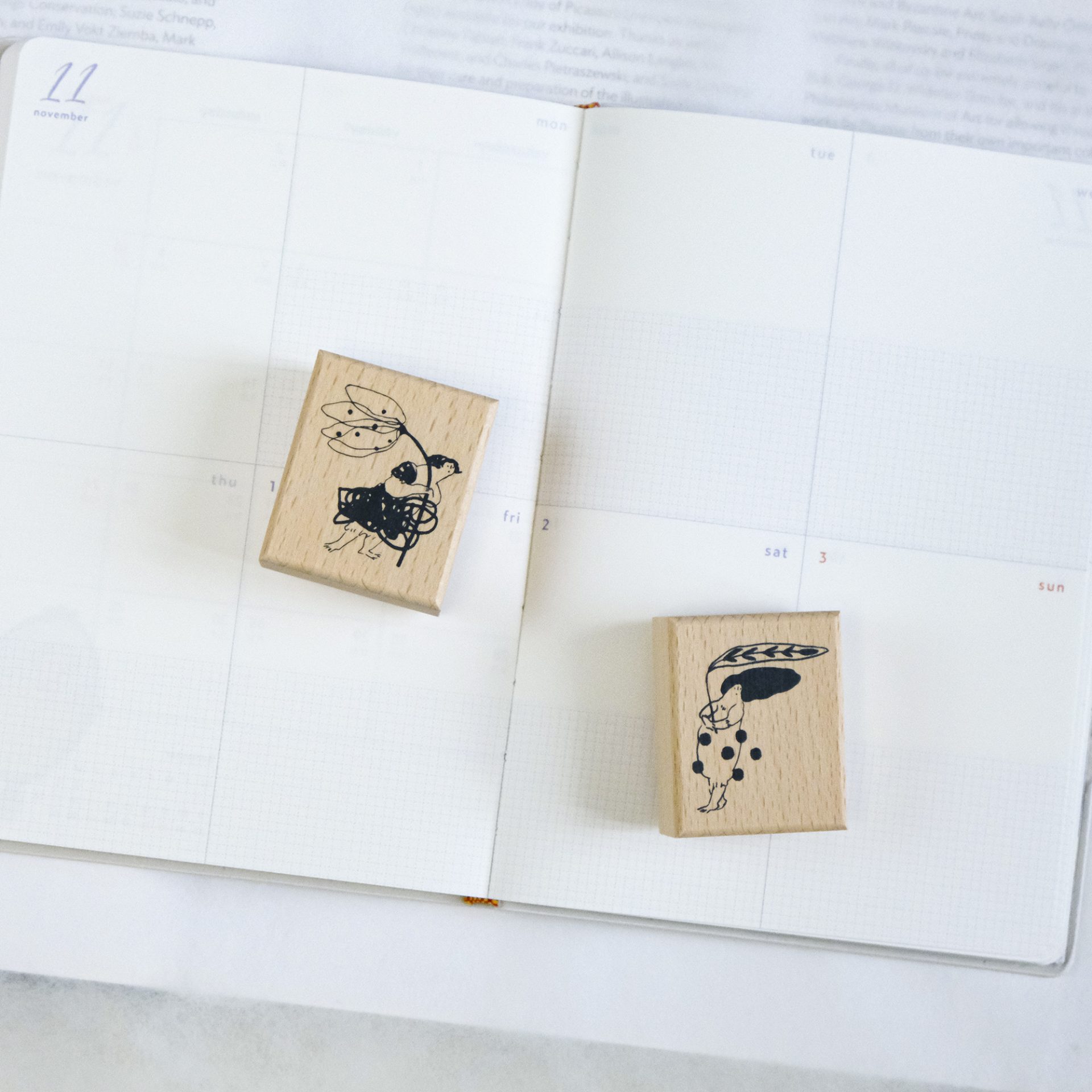 Dodolulu Wooden Stamp Set – Flower & Leaf — gallery