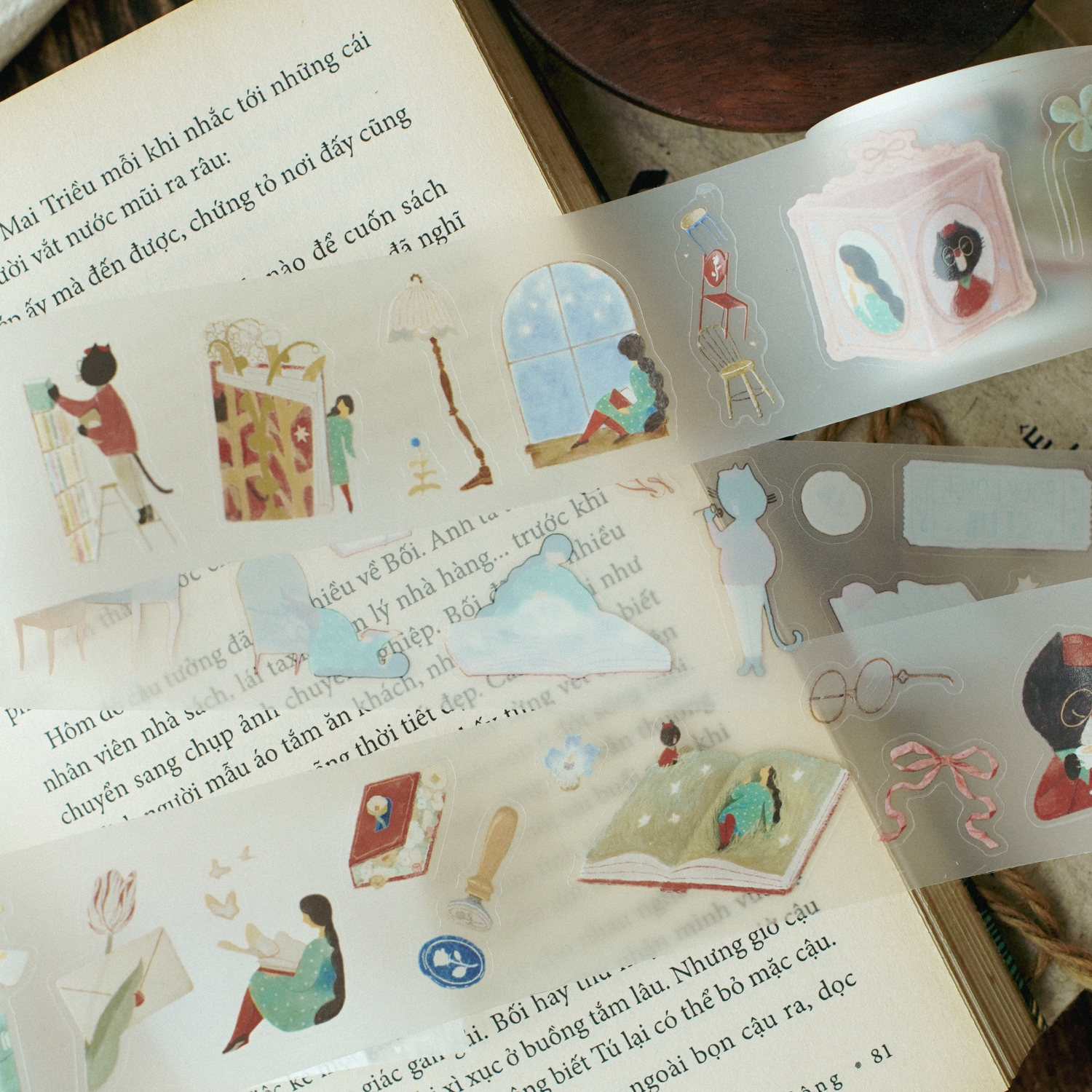 Teayou Kiss-cut PET Tape 'Enchanted Library'