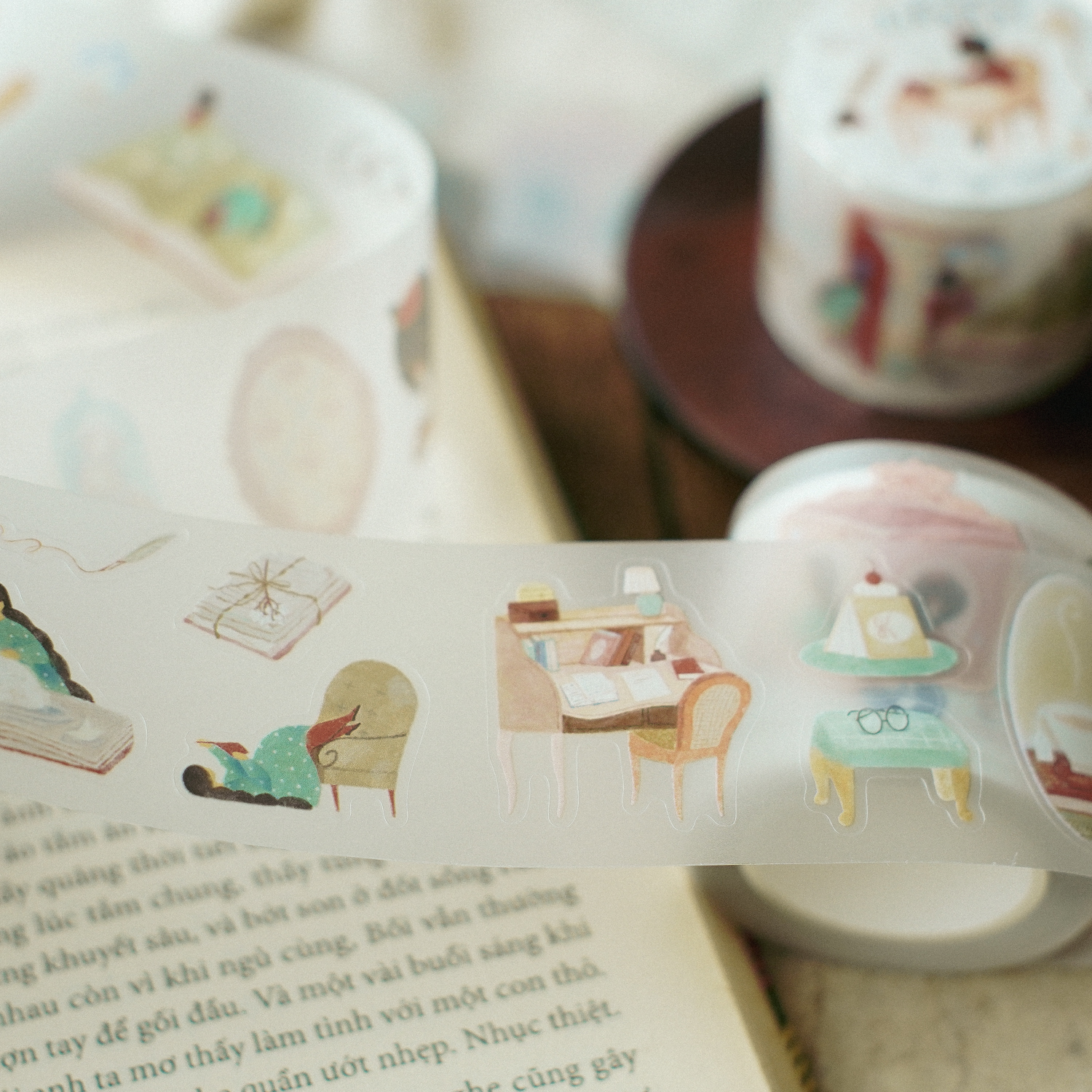 Teayou Kiss-cut PET Tape 'Enchanted Library'