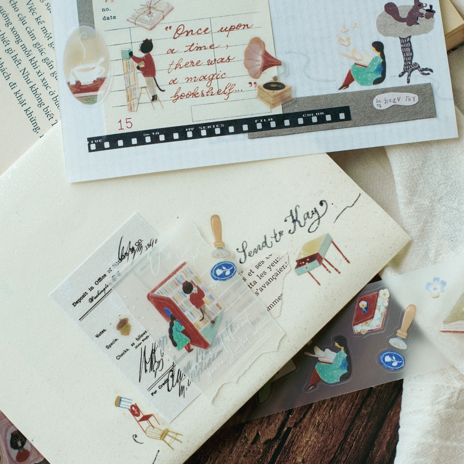 Teayou Kiss-cut PET Tape 'Enchanted Library'