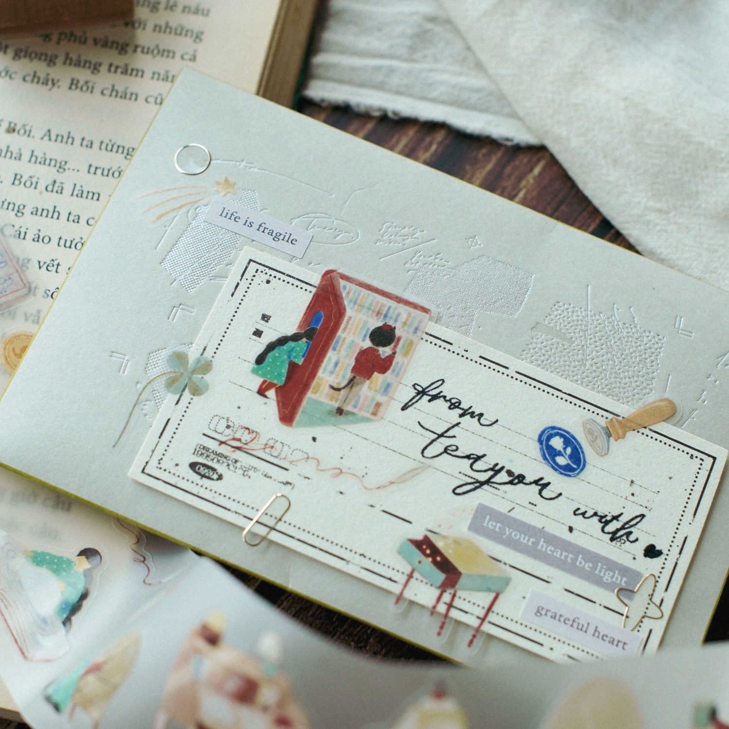 Teayou Kiss-cut PET Tape 'Enchanted Library'