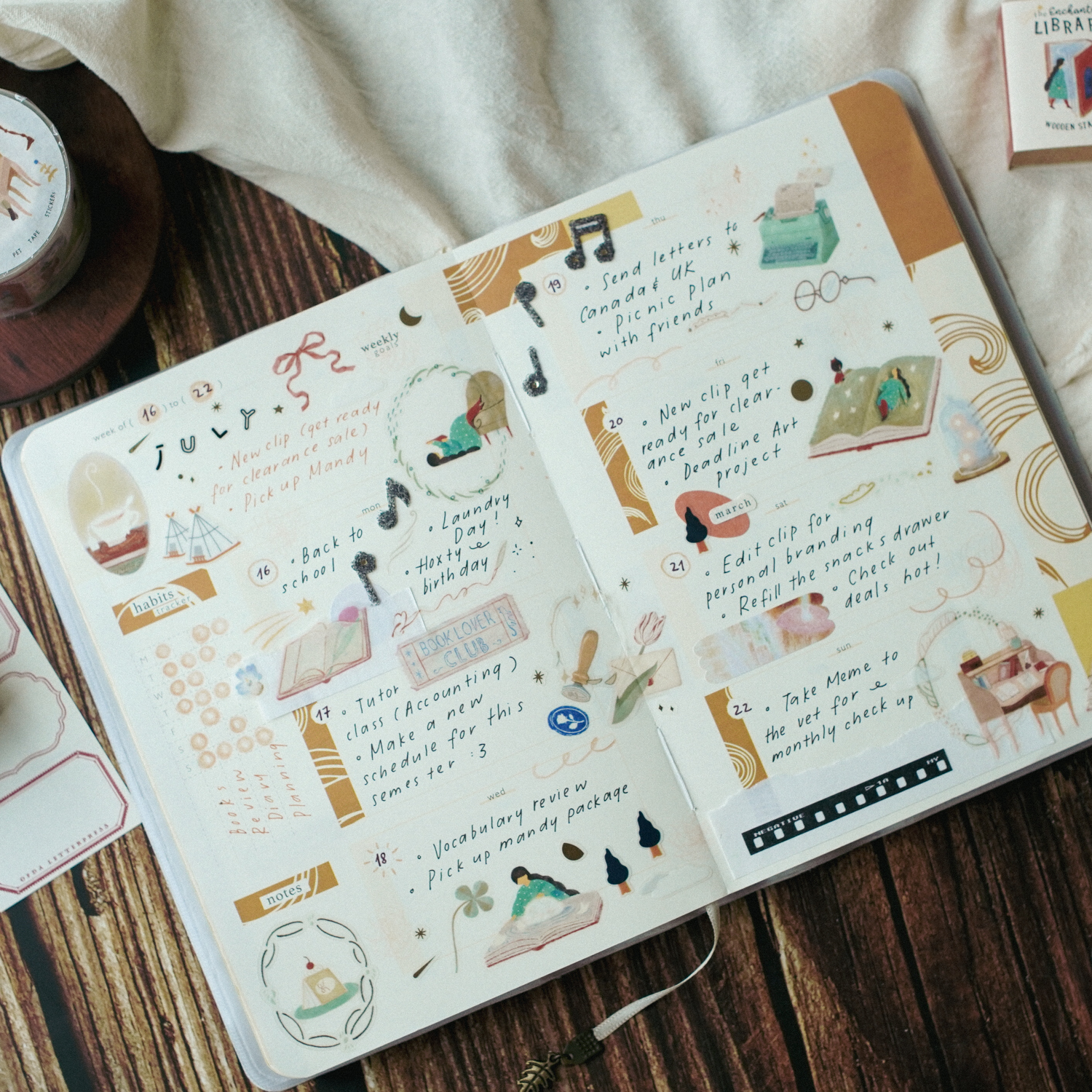 Teayou Kiss-cut PET Tape 'Enchanted Library'