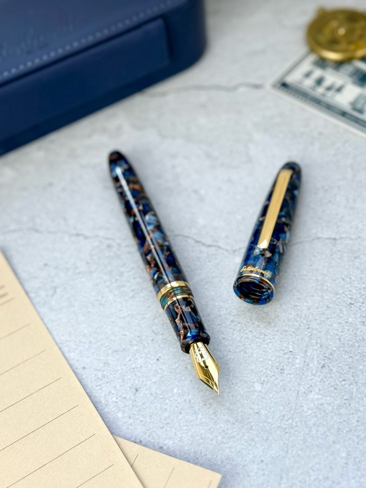 Esterbrook Estie Nouveau Bleu Fountain Pen with Gold Trim — gallery