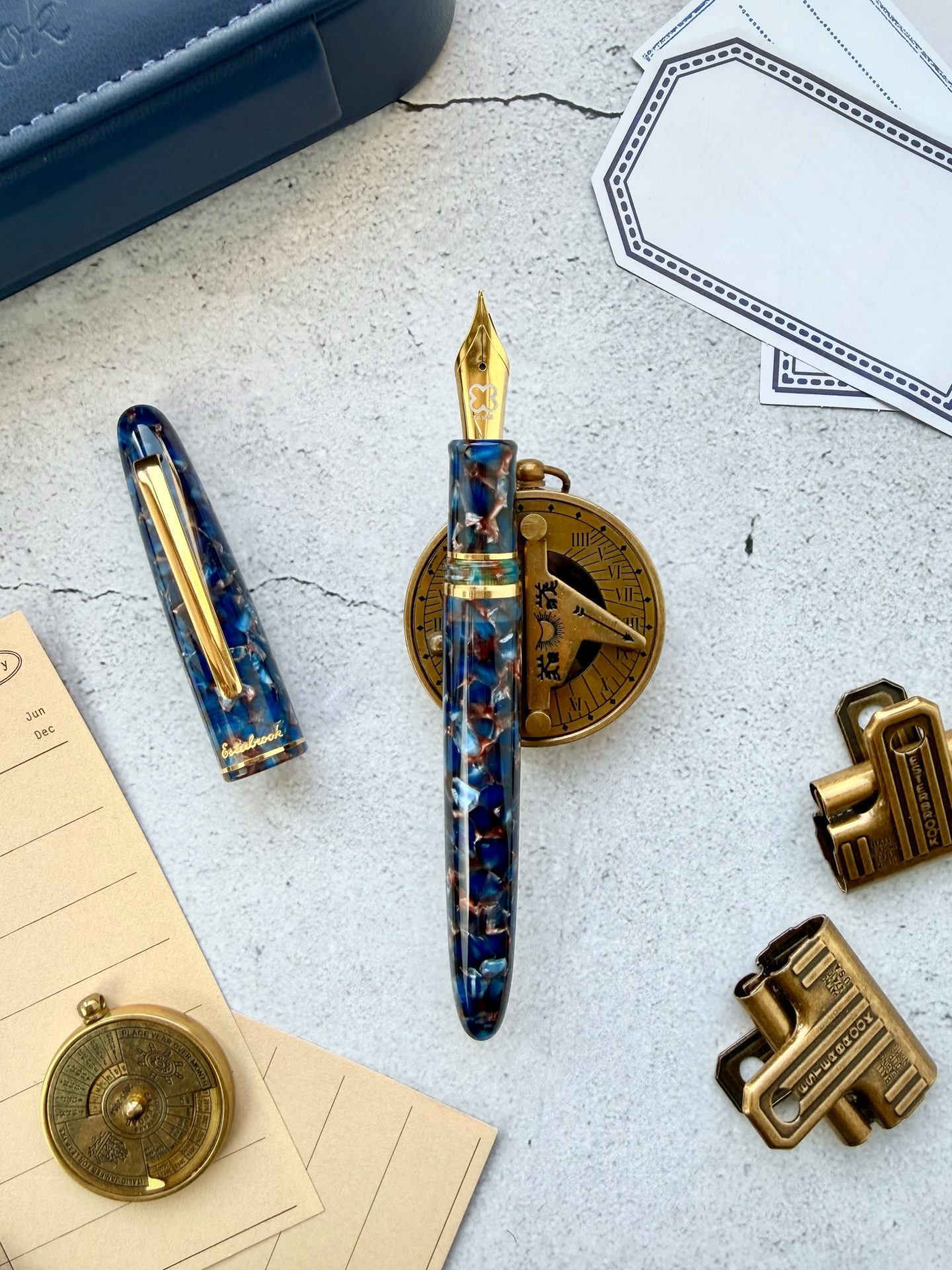 Esterbrook Estie Nouveau Bleu Fountain Pen with Gold Trim — gallery