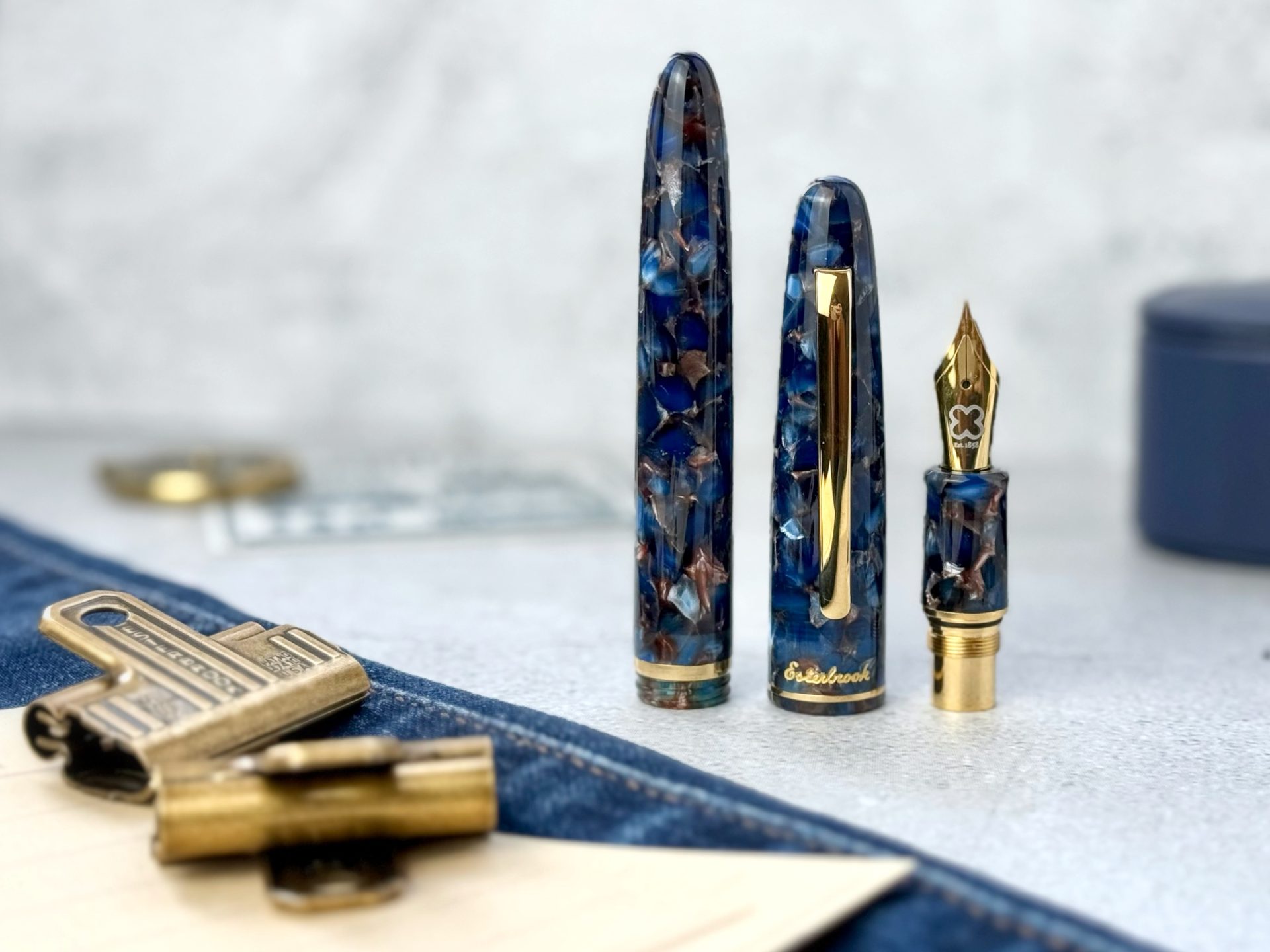 Esterbrook Estie Nouveau Bleu Fountain Pen with Gold Trim — gallery