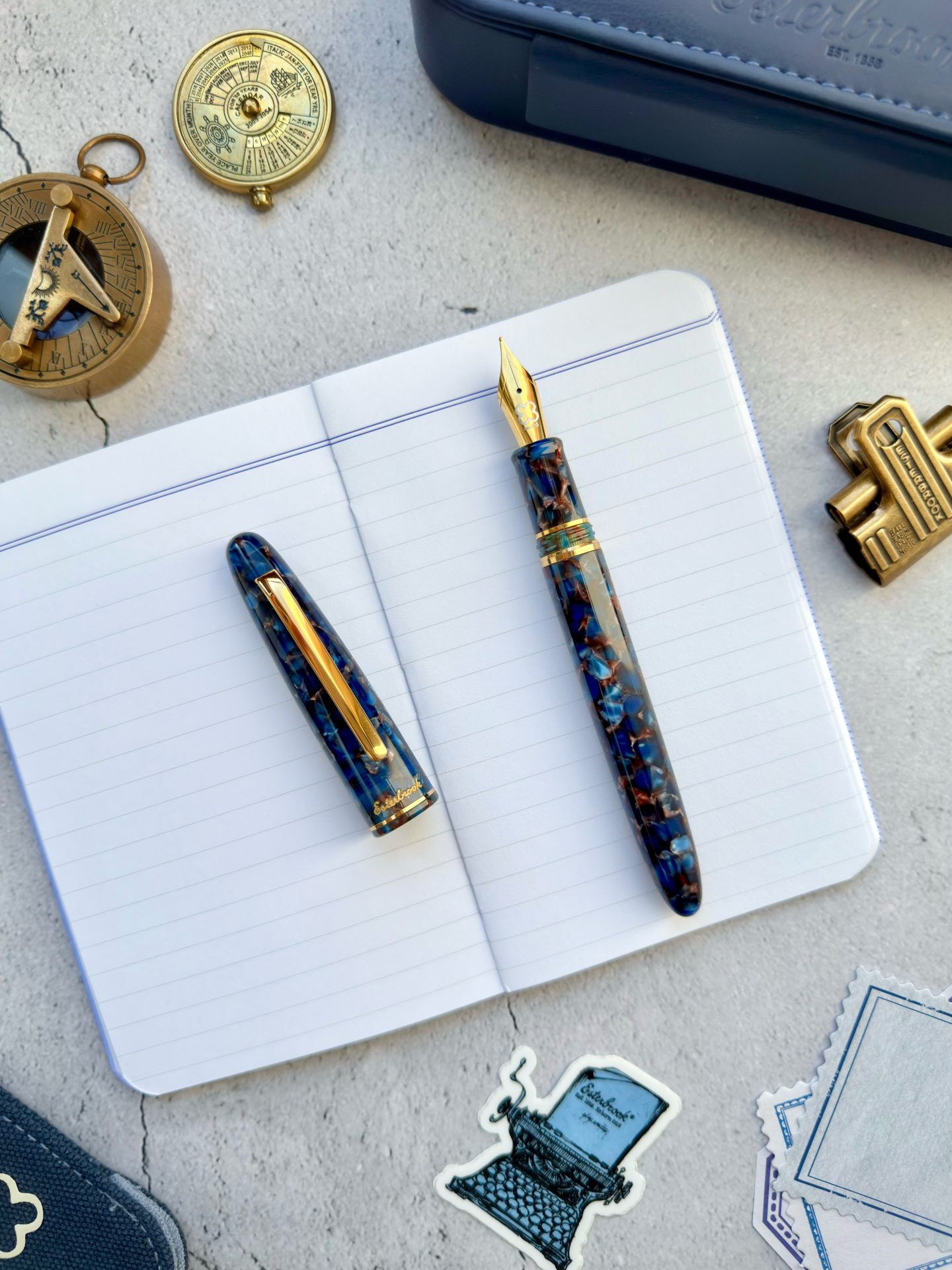 Esterbrook Estie Nouveau Bleu Fountain Pen with Gold Trim — gallery