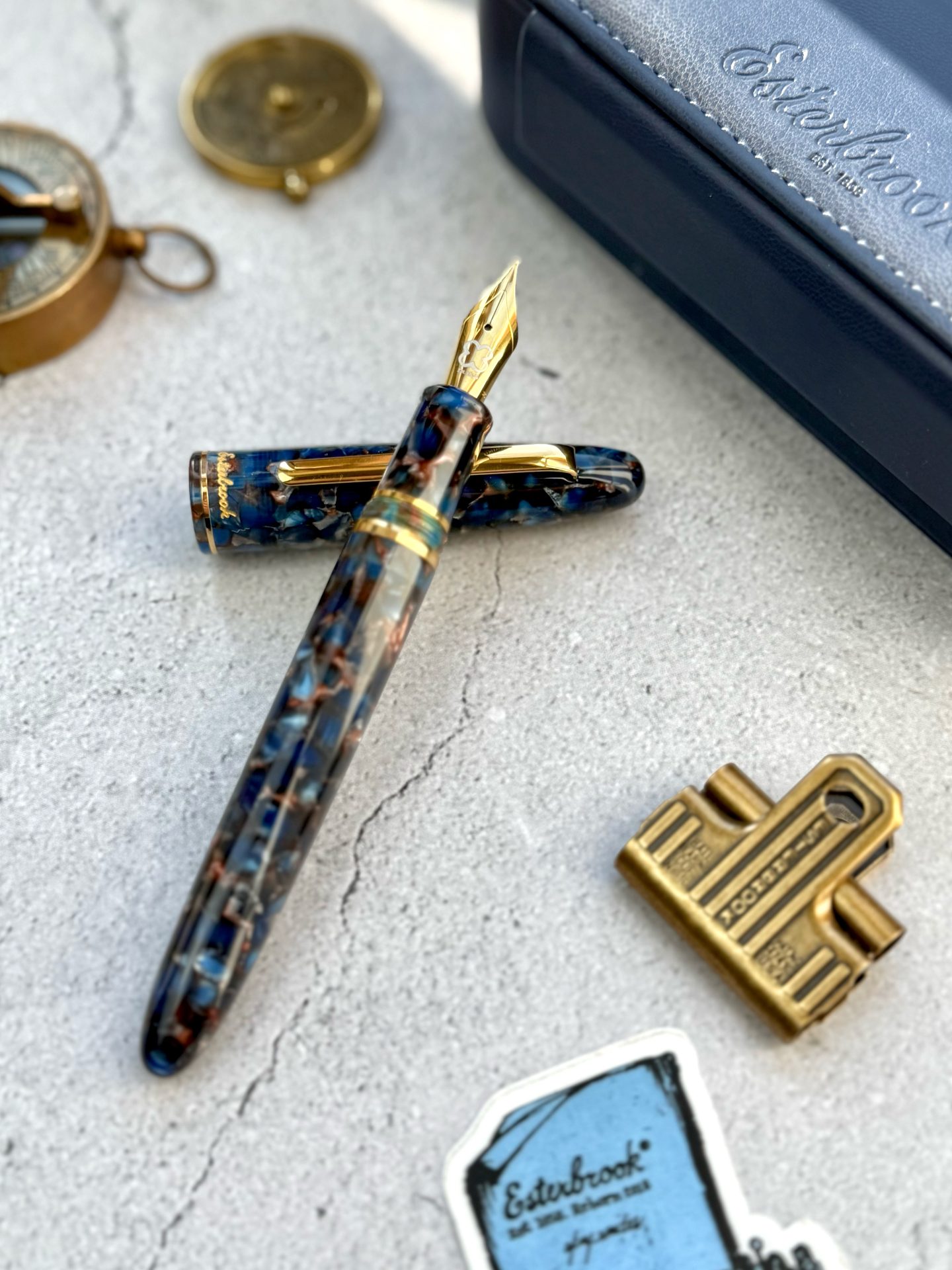 Esterbrook Estie Nouveau Bleu Fountain Pen with Gold Trim — gallery