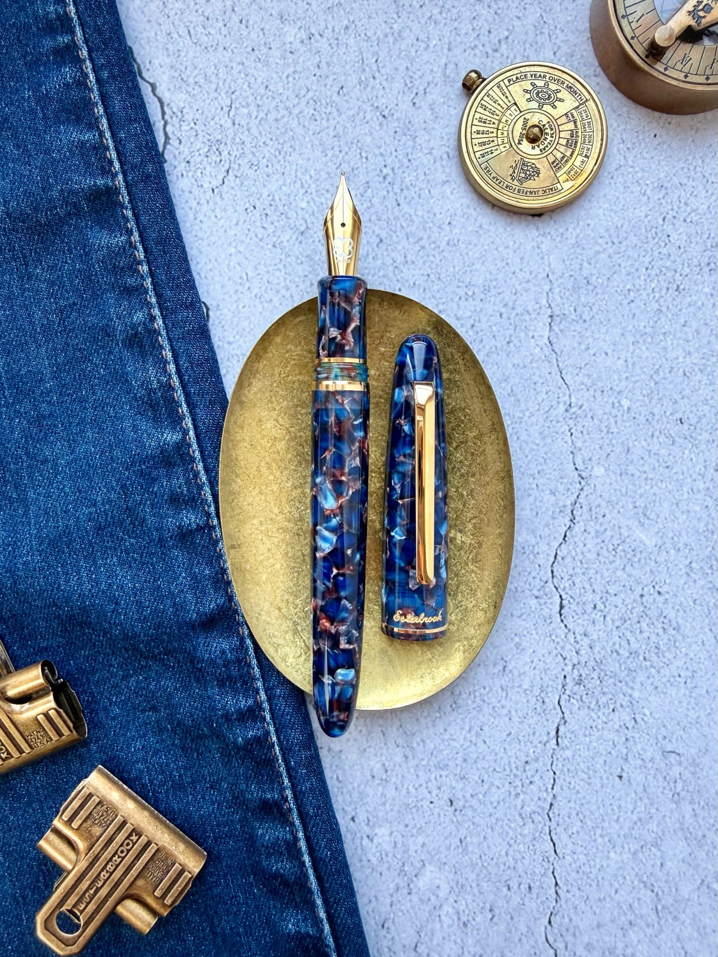 Esterbrook Estie Nouveau Bleu Fountain Pen with Gold Trim — gallery