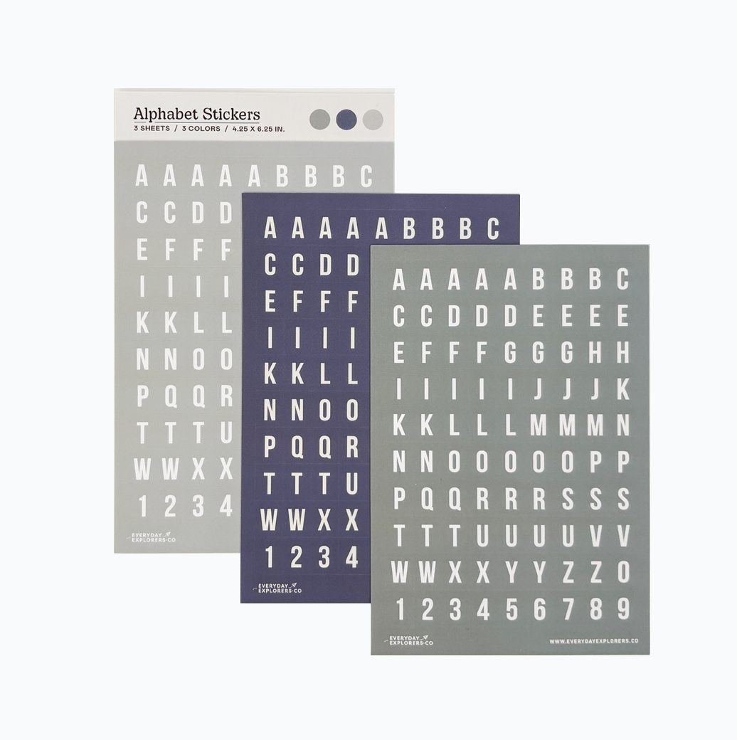 Everyday Explorers Co. Alphabet Sticker Sheets – Cloudy Days